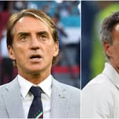 Italy coach Roberto Mancini and Luis Enrique of Spain will be in opposing dugouts for the first Euro 2020 semi final. (Pic: Getty)