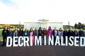 Pro-choice supporters gathered at Stormont in Belfast in October 2019, as the liberalisation of abortion laws came into force. The commissioning of abortion services has been sporadic and strained since the decriminalisation. (Picture: Getty Images)