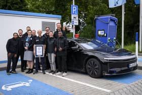 The Lucid team after breaking the world record for the longest distance travelled by EV on a single charge.