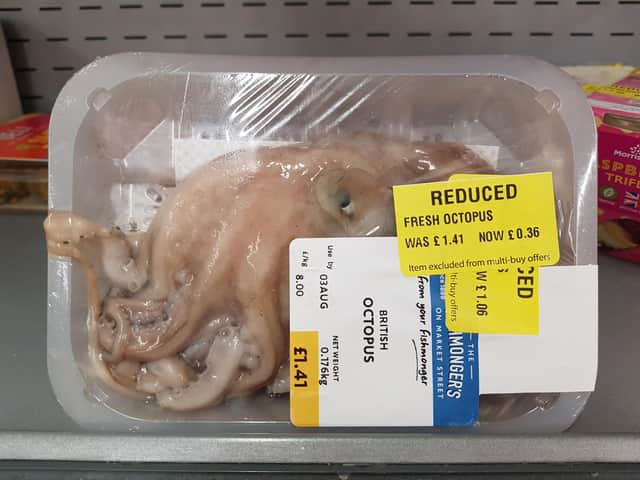 ‘We do not deserve this world’: supermarket criticised over full octopus on sale for 36p (Photo: Justin Webb)