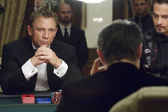 James Bond at the card table in Casino Royale.