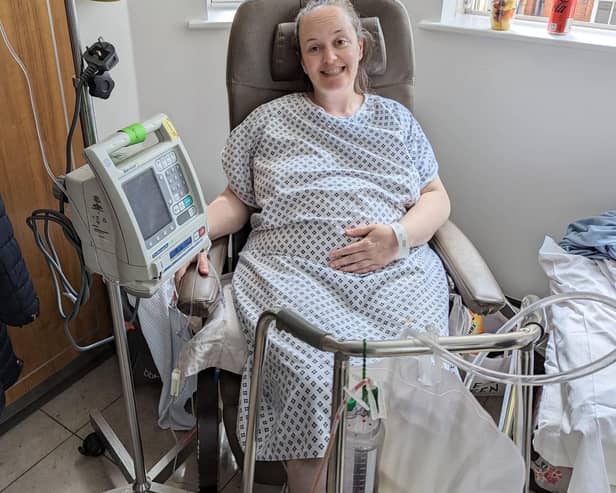 Zoë Handscomb-Edwards, 44, in hospital while pregnant with Penelope