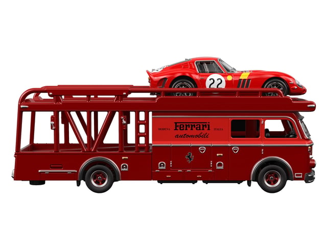 Due in the summer is the transporter and its precious cargo of a Ferrari 250 GTO