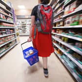 A shopper in a supermarket