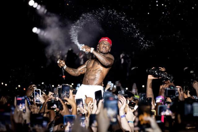 DaBaby performs on stage during the Rolling Loud festival in Miami on 25 July, the concert at which he made the offensive comments (Photo: Rich Fury/Getty Images)