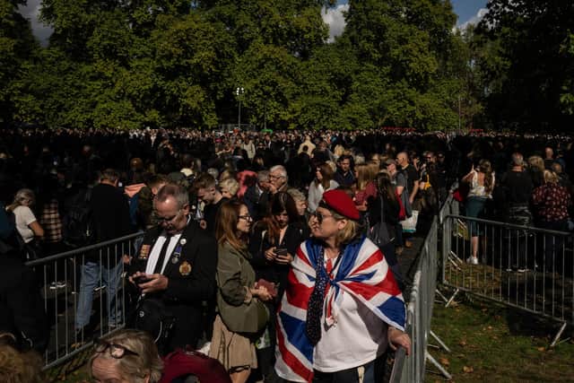 Well-wishers stand in the queue in Southwark Park for the Lying-in State of Queen Elizabeth II. Picture: David Ramos/Getty Images.