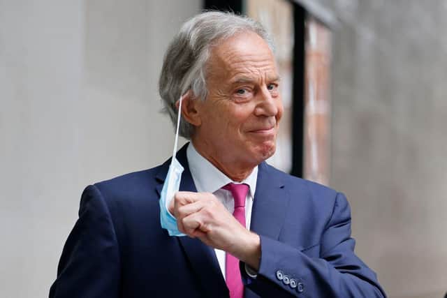Tony Blair said those with two jabs should not need to isolate, including Prime Minister Boris Johnson (Picture: Getty Images)