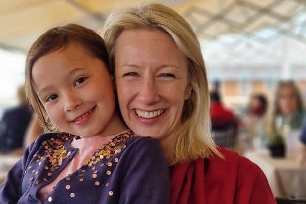 Epsom College headteacher Emma Pattison, 45 and her seven-year-old daughter Lettie.