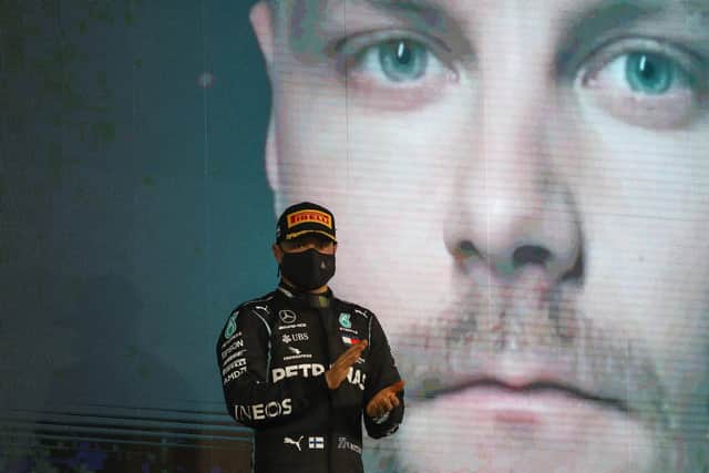 Mercedes' Finnish driver Valtteri Bottas failed to withstand the challenge of Lewis Hamilton.