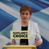 Scotland's First Minister Nicola Sturgeon rehearsing her SNP Campaign Conference speech.