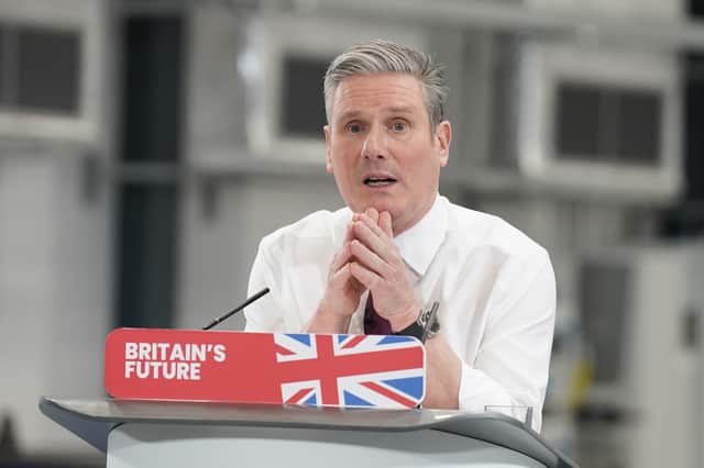 Labour Party leader Sir Keir Starmer gives a speech in Bristol.