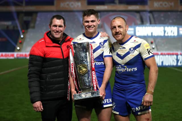 Jack Welsby holds the 2020 Super League Grand Final trophy. (Pic: Getty)