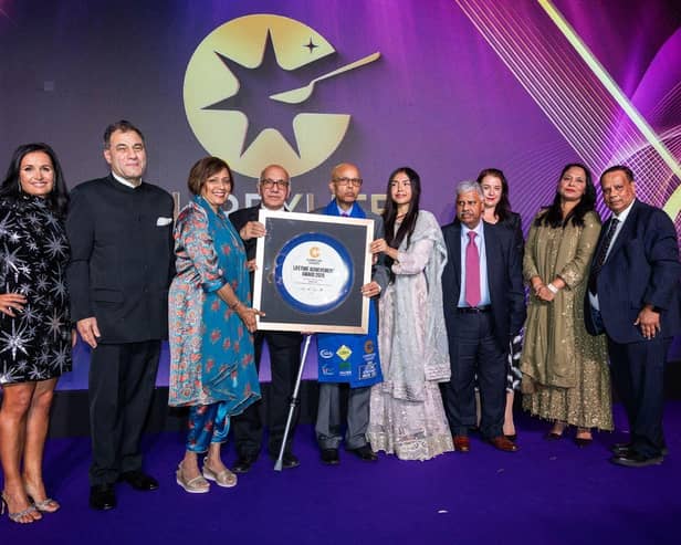 L-R Host Nina Hossain, Lord Bilimoria, Maria Vaz, Virendra Sharma, Amin Ali, Zareen Amin, Syed Belal Ahmed, Minister Stephanie Peacock MP, Rushanara Ali MP and Syed Nahas Pasha.
