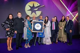 L-R Host Nina Hossain, Lord Bilimoria, Maria Vaz, Virendra Sharma, Amin Ali, Zareen Amin, Syed Belal Ahmed, Minister Stephanie Peacock MP, Rushanara Ali MP and Syed Nahas Pasha.