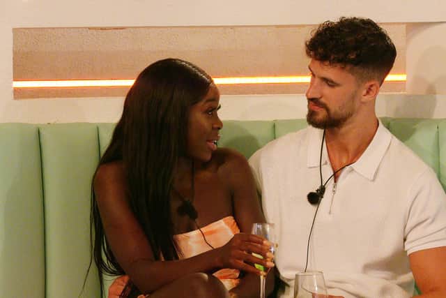 Kaz and Matthew wasted no time getting cosy after Casa Amor postcard revealed Tyler's infidelity (Photo: ITV)
