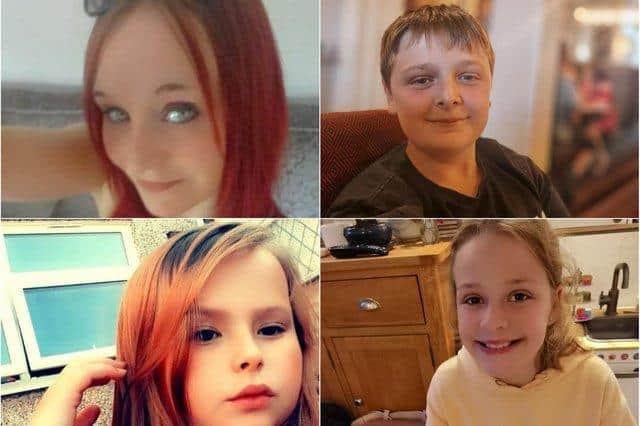 Top L-R: Terri Harris and John Paul Bennett, and bottom L-R: Connie Gent and Lacey Bennett were all found dead at a house on Chandos Crescent in Killamarsh