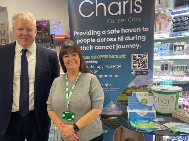 John O’Brien with Claire from Charis Cancer Care.