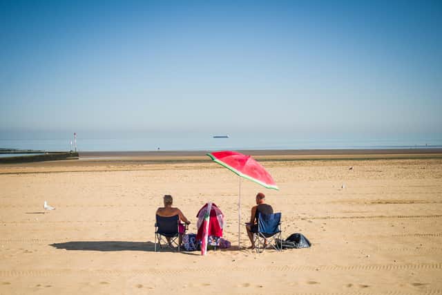 A couple stake an early claim on the best spot on the beach  Margate, United Kingdom (Photo by Leon Neal/Getty Images)
