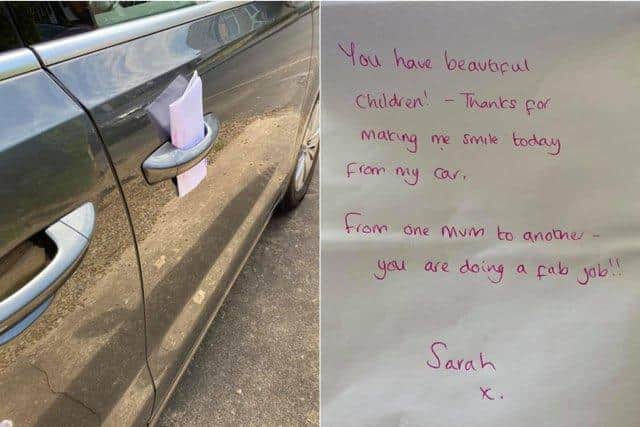 Genevieve Spark returned to her car on Tuesday (15 June) to discover the note after having had a tough morning
