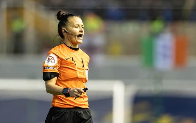 Rebecca Welch became the first female official to referee a Championship fixture (Credit: Andrew Kearns/CameraSport)