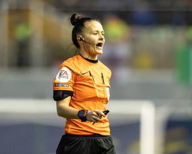 Rebecca Welch became the first female official to referee a Championship fixture (Credit: Andrew Kearns/CameraSport)
