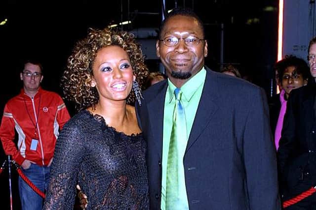 Former Spice Girl Mel B with her father at the Top of the Pops awards in 2001 (Picture: Getty Images)
