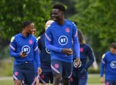 England winger Bukayo Saka is in contention to start against Denmark after missing the quarter-final through injury.