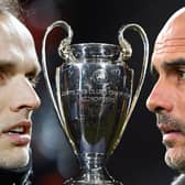 Chelsea head coach Thomas Tuchel and Man City manager Pep Guardiola will come up against one another when their teams do battle in the Champions League final 2021. (Pic: Getty)