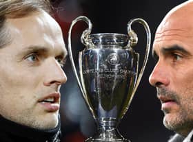Chelsea head coach Thomas Tuchel and Man City manager Pep Guardiola will come up against one another when their teams do battle in the Champions League final 2021. (Pic: Getty)