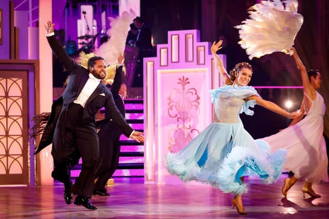 BBC handout photo of Hamza Yassin and Jowita Przystal during the live show of Strictly Come Dancing on BBC1. Guy Levy/BBC/PA Wire