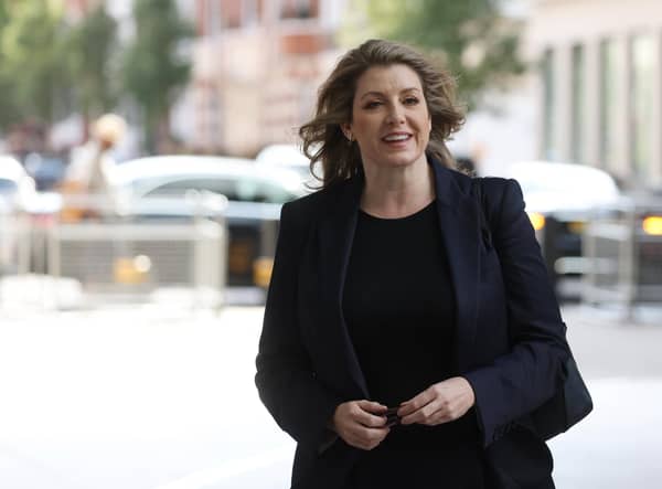 Penny Mordaunt, minister of state for trade, arrives at BBC Broadcasting House ahead of her appearance on Sunday Morning on July 17, 2022 in London, England. (Photo by Hollie Adams/Getty Images)