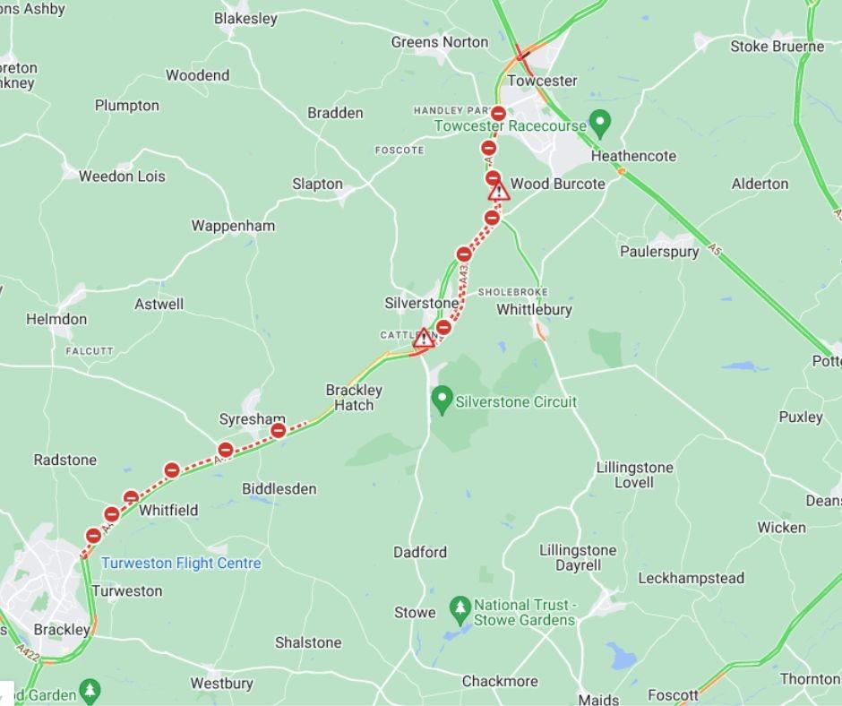 A43 in Northamptonshire to shut for 12 hours