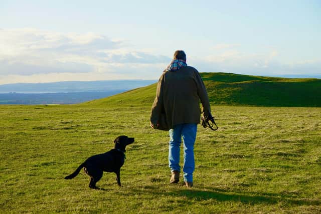 Dog and owner.