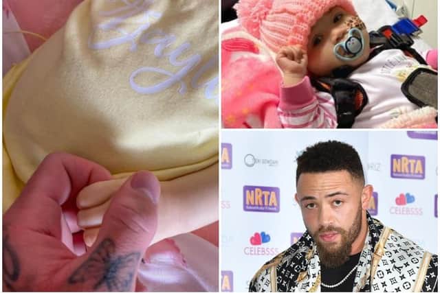 Reality TV personality Ashley Cain has shared a heartbreaking tribute to his eight-month-old daughter Azaylia (Instagram/Getty)