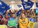 Members of the SSTA and NASUWT unions taking part in the first of two days of industrial action across Scotland in their ongoing pay dispute. Picture: John Devlin