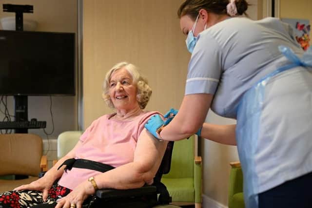 Covid infections drop 62% among care home residents five weeks after first vaccine dose, new study shows (Photo by OLI SCARFF/AFP via Getty Images)