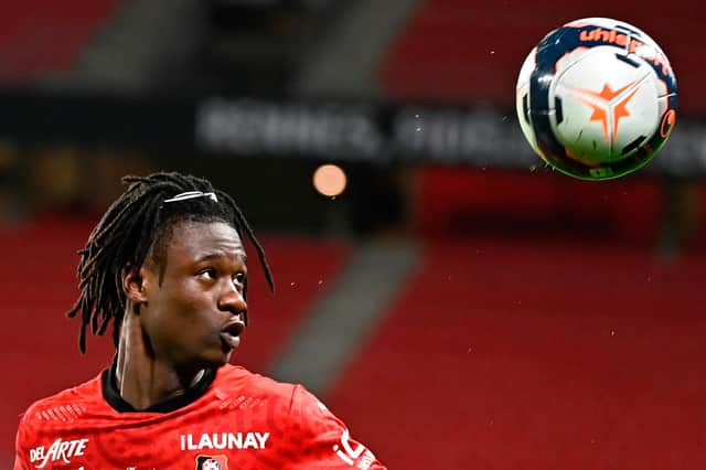 Rennes sensation Eduardo Camavinga has been linked with the likes of Manchester United, Real Madrid and Arsenal, as he looks to secure a big transfer move this summer.