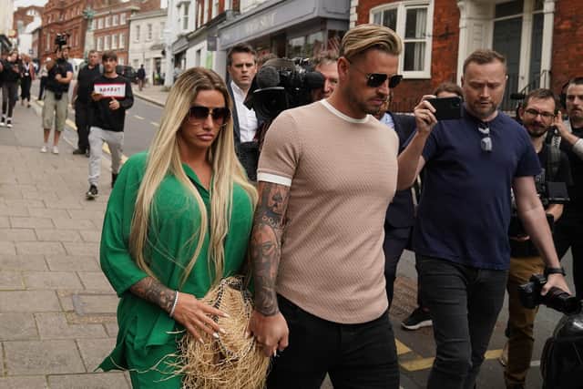 Katie Price leaving Lewes Crown Court, East Sussex. Picture: Gareth Fuller/PA Wire.