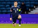 Scotland captain Andy Robertson takes a knee prior to the UEFA Nations League match againt Israel at Hampden in September 2020