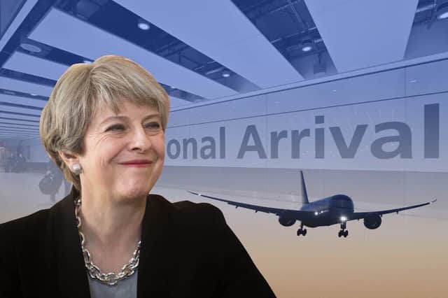 Theresa May called for international travel to resume after hospitality from Heathrow worth £67k (Graphic: Kim Mogg/NationalWorld)