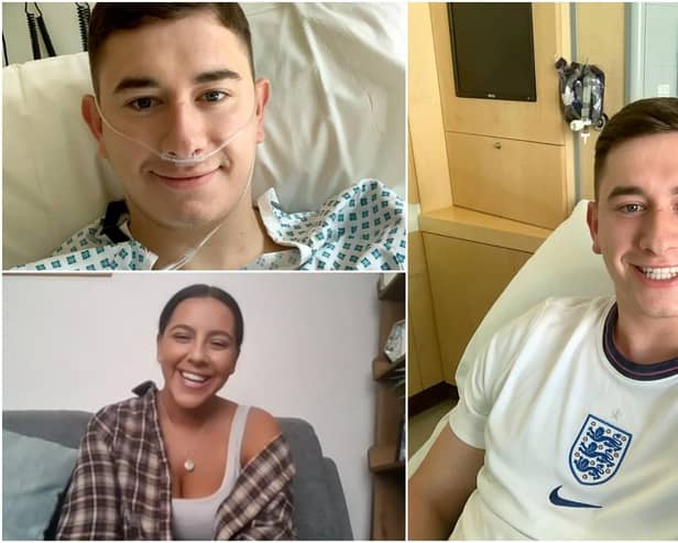 Sam Astley missed the England semi-final after his girlfriend Beth Hill won tickets (Photos: SWNS / BBC)