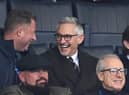 Gary Lineker looks on from the stands during this afternoon's Premier League match between Leicester City and Chelsea FC at The King Power Stadium
