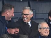 Gary Lineker looks on from the stands during this afternoon's Premier League match between Leicester City and Chelsea FC at The King Power Stadium