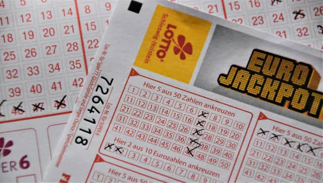 Close up of lottery tickets