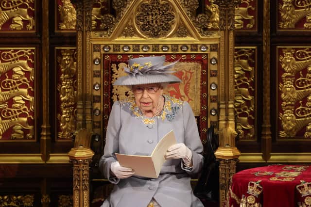A picture from May 11, 2021 of Queen Elizabeth II delivering a speech from the throne in House of Lords at the Palace of Westminster in London as she outlined the government's legislative programme for the coming session during the State Opening of Parliament.Picture: Chris Jackson/PA Wire