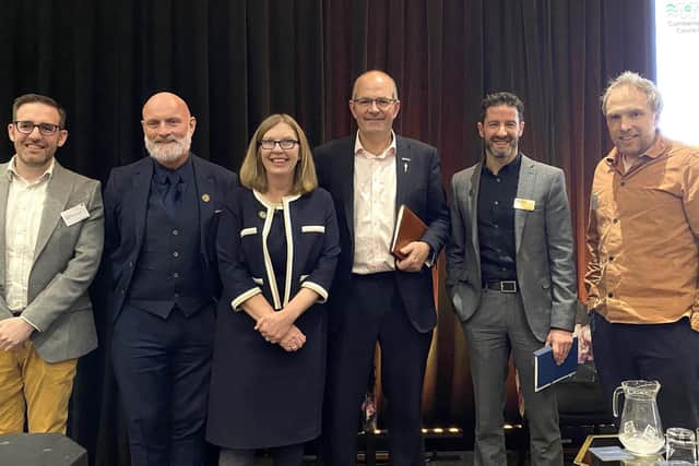 Left to right: Nick Hall, Digital Tourism Think Tank, Andrew Stokes OBE, Visit England, Gill Haigh, Cumbria Tourism, Tom Brawdshaw, NFU, Richard Rankin, H&H Group, James Hill, Hampton Manor