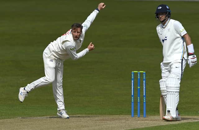 Yorkshire batsman Joe Root looks on as his brother and Glamorgan bowler Billy Root bowls during day two of the LV= Insurance County Championship Group 3 match between Yorkshire and Glamorgan at Emerald Headingley Stadium.