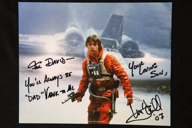 A signed picture from Mark Hamill will also go under the hammer among 700 items including Prowse's original script from The Empire Strikes Back (SWNS).