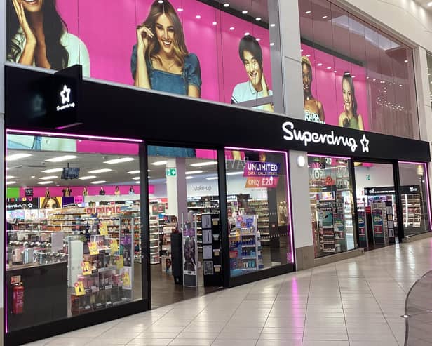 Superdrug’s refitted store at Rushmere Shopping Centre in Craigavon, Co Armagh in Northern Ireland. It is three times its original size 