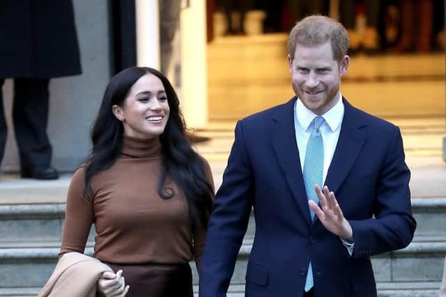 'Prince Harry has most likely spent his life having everything he wants and needs. He must realise that outside the Royal household he’s a mere Prince, well down in the succession list, married to a commoner who quickly realised she was of limited consequence to the Royals.' Pictures are Prince Harry and Meghan